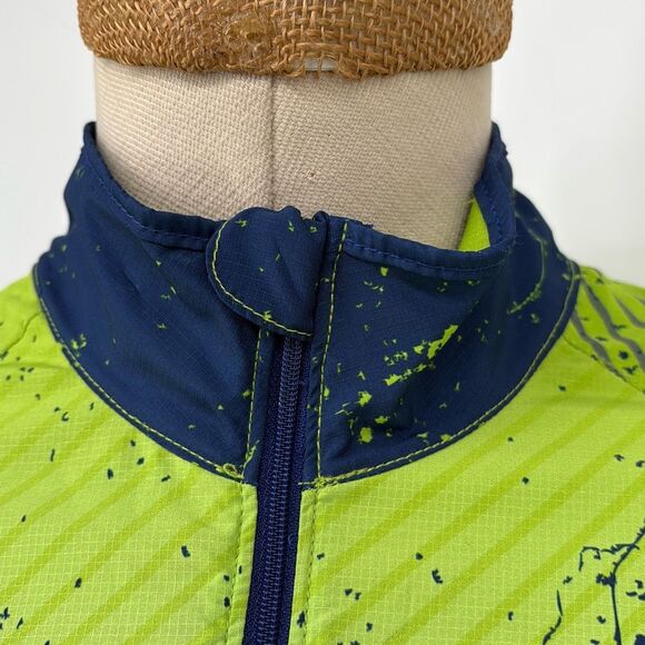 Shebeest Cycling Wind Breaker Neon Lightweight Jacket Packable XL Green Blue - Picture 7 of 14